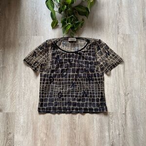 VTG 90’s Andre Luciano Mesh Logo Monogram Top